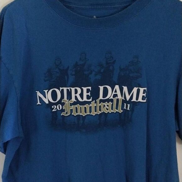Vintage Notre Dame Football T-shirt, Large, Blue, Adidas - Picture 4 of 9